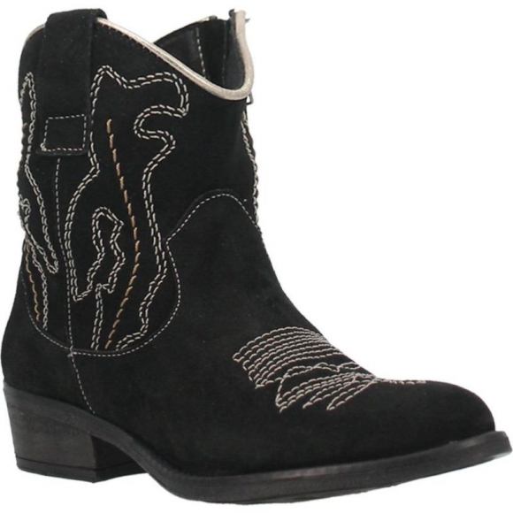 WOMEN'S DINGO DAISY MAE LEATHER BOOTIE-BLACK | FREE SHIPPING