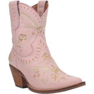 WOMEN'S DINGO PRIMROSE LEATHER BOOTIE-PINK | FREE SHIPPING