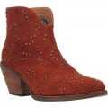WOMEN'S DINGO DENIM N DIAMONDS LEATHER BOOTIE-RUST | FREE SHIPPING