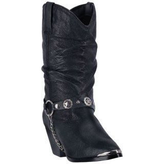 WOMEN'S DINGO OLIVIA LEATHER BOOT-BLACK | FREE SHIPPING