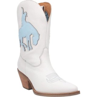 WOMEN'S DINGO LET 'ER BUCK LEATHER BOOT-WHITE | FREE SHIPPING