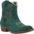 WOMEN'S DINGO DAISY MAE LEATHER BOOTIE-GREEN | FREE SHIPPING