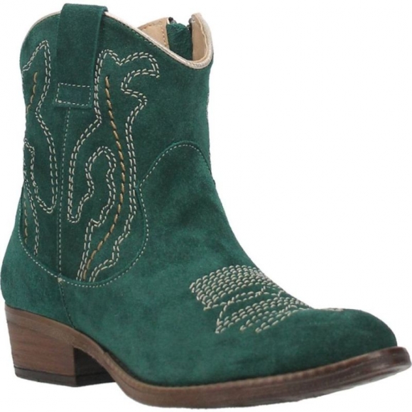 WOMEN'S DINGO DAISY MAE LEATHER BOOTIE-GREEN | FREE SHIPPING