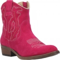 WOMEN'S DINGO DAISY MAE LEATHER BOOTIE-FUCHSIA | FREE SHIPPING