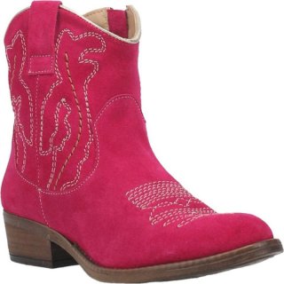 WOMEN'S DINGO DAISY MAE LEATHER BOOTIE-FUCHSIA | FREE SHIPPING