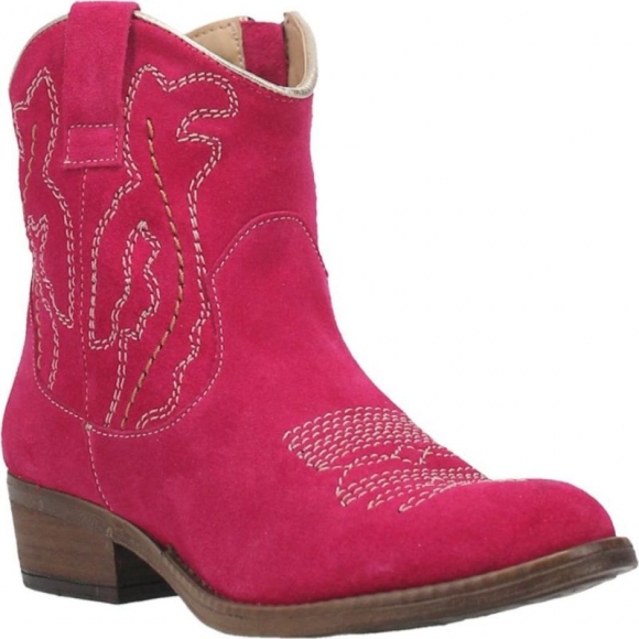 WOMEN'S DINGO DAISY MAE LEATHER BOOTIE-FUCHSIA | FREE SHIPPING