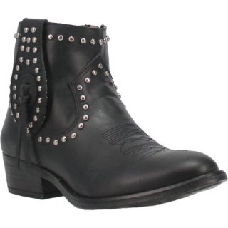 WOMEN'S DINGO DESTRY LEATHER BOOTIE-BLACK | FREE SHIPPING