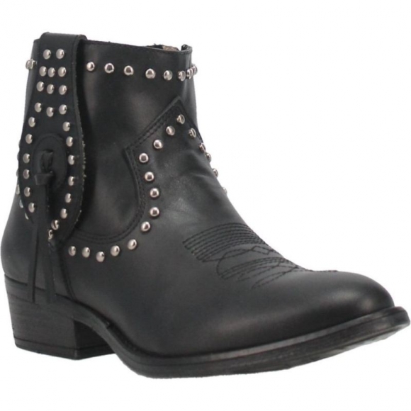 WOMEN'S DINGO DESTRY LEATHER BOOTIE-BLACK | FREE SHIPPING
