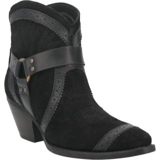 WOMEN'S DINGO GUMMY BEAR LEATHER BOOTIE-BLACK SUEDE | FREE SHIPPING