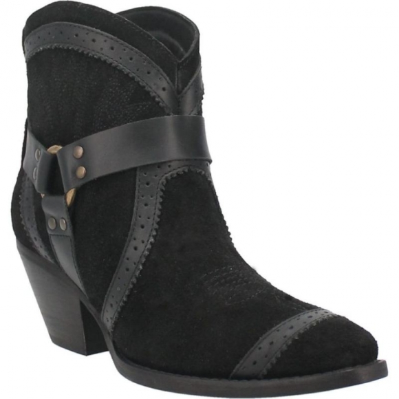 WOMEN'S DINGO GUMMY BEAR LEATHER BOOTIE-BLACK SUEDE | FREE SHIPPING