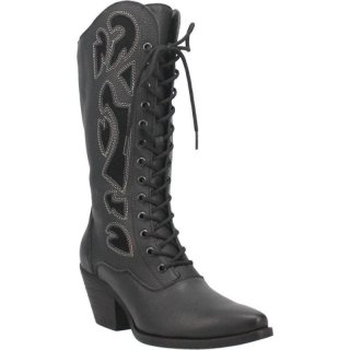 WOMEN'S DINGO SAN MIGUEL LEATHER BOOT-BLACK | FREE SHIPPING