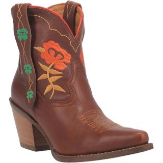 WOMEN'S DINGO PLAY PRETTY LEATHER BOOTIE-TAN | FREE SHIPPING