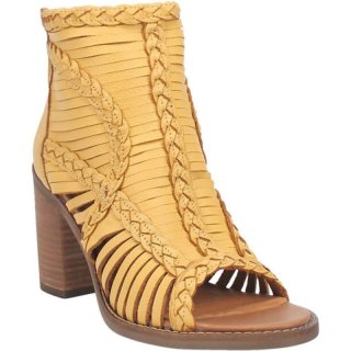 WOMEN'S DINGO JEEZY LEATHER SANDAL-YELLOW | FREE SHIPPING