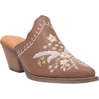 WOMEN'S DINGO WILDFLOWER LEATHER MULE-BROEWN | FREE SHIPPING