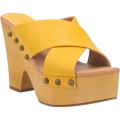 WOMEN'S DINGO DRIFTWOOD LEATHER SANDAL-YELLOW | FREE SHIPPING