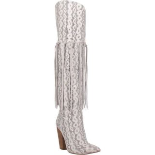 WOMEN'S DINGO KITTY KAT LEATHER BOOT-WHITE | FREE SHIPPING