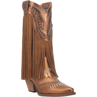 WOMEN'S DINGO GYPSY LEATHER BOOT-BRONZE | FREE SHIPPING