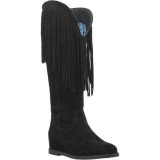 WOMEN'S DINGO HASSIE LEATHER BOOT-BLACK | FREE SHIPPING