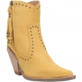 WOMEN'S DINGO CLASSY N' SASSY LEATHER BOOTIE-YELLOW SUEDE | FREE SHIPPING