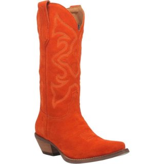 WOMEN'S DINGO OUT WEST LEATHER BOOT-ORANGE | FREE SHIPPING