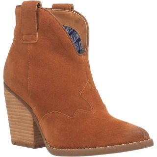 WOMEN'S DINGO FLANNIE LEATHER BOOTIE-BROWN | FREE SHIPPING