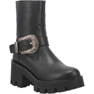 WOMEN'S DINGO BOOT HILL LEATHER BOOT-BLACK | FREE SHIPPING