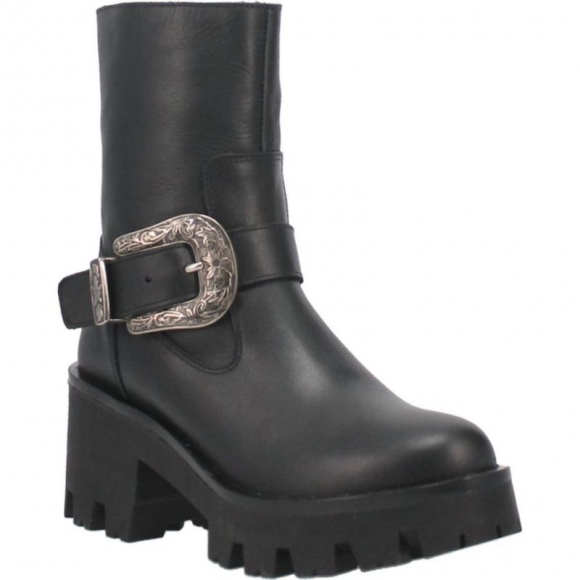 WOMEN'S DINGO BOOT HILL LEATHER BOOT-BLACK | FREE SHIPPING