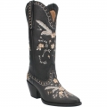 WOMEN'S DINGO FULL BLOOM LEATHER BOOT-BLACK | FREE SHIPPING