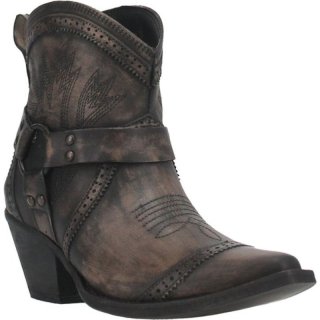 WOMEN'S DINGO GUMMY BEAR LEATHER BOOTIE-BLACK | FREE SHIPPING