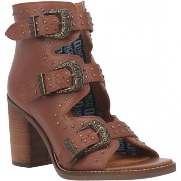 WOMEN'S DINGO ZIGGY LEATHER SANDAL-BROWN | FREE SHIPPING