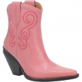 WOMEN'S DINGO PRETTY N' PRISSY LEATHER BOOTIE-PINK | FREE SHIPPING