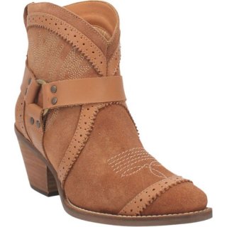 WOMEN'S DINGO GUMMY BEAR LEATHER BOOTIE-CAMEL | FREE SHIPPING