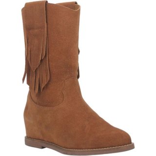 WOMEN'S DINGO KELSEY LEATHER BOOTIE-CAMEL | FREE SHIPPING