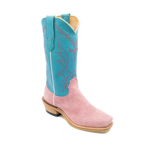 Fenoglio Hot Sell Women's Pink Roughout w/ Turquoise Style No. 00101685