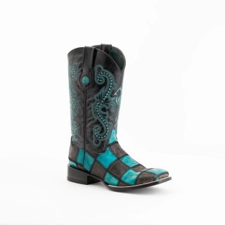 New Arrivals Ferrini Men's Patchwork - Men's-Black/Teal New Arrivals Ferrini Men's Patchwork - Men's-Black/Teal