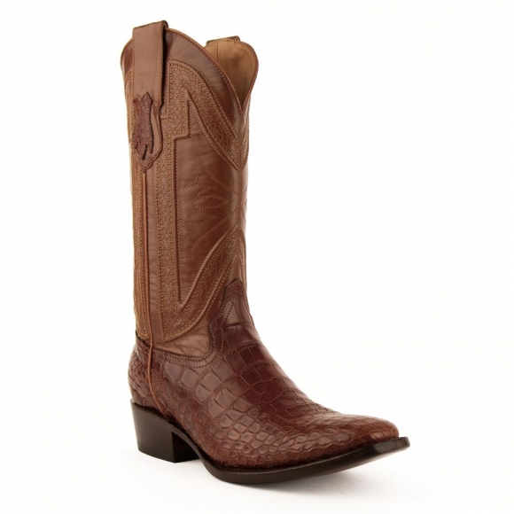 New Arrivals Ferrini Men's Stallion - American Alligator-Cognac