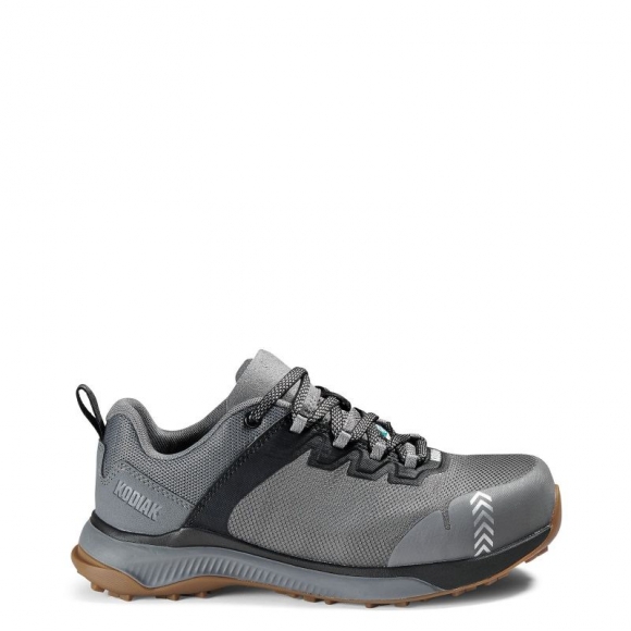 KODIAK WOMEN'S QUICKTRAIL LOW NANO COMPOSITE TOE ATHLETIC SAFETY WORK SHOE-Gray | NEW ARRIVALS