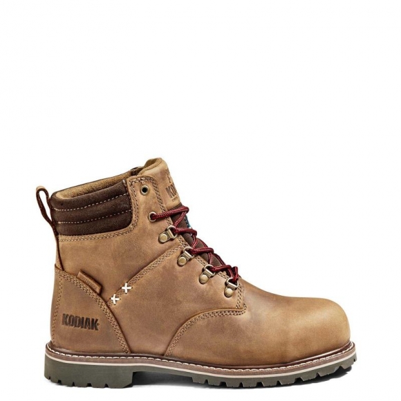 KODIAK WOMEN'S BRALORNE 6" WATERPROOF COMPOSITE TOE SAFETY WORK BOOT-Brown | NEW ARRIVALS