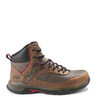 KODIAK MEN'S MKT1 WATERPROOF COMPOSITE TOE HIKER SAFETY WORK BOOT-Dark Brown/Red | NEW ARRIVALS