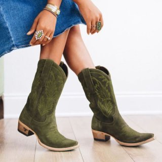 LANE | WOMEN'S SANDAGA-Olive Suede