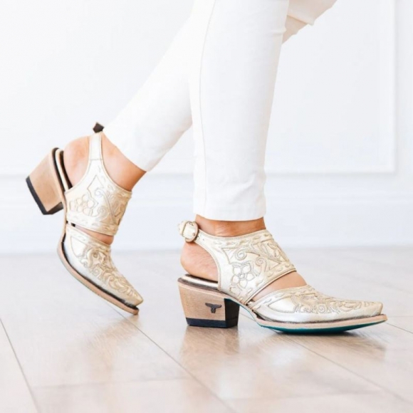 LANE | WOMEN'S ROBIN MULE-Champagne Metallic
