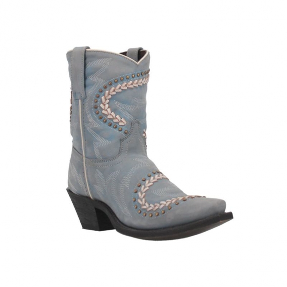 QUICK SHIP | LAREDO WOMEN'S FANCY LEATHER WESTERN BOOT - SNIP TOE-LIGHT BLUE