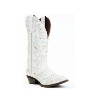 QUICK SHIP | LAREDO WOMEN'S ADRIAN 12" WIDE CALF WESTERN BOOTS - SNIP TOE-WHITE
