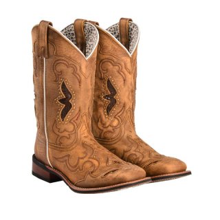 QUICK SHIP | LAREDO WOMEN'S SPELLBOUND WESTERN PERFORMANCE BOOTS - BROAD SQUARE TOE-TAN
