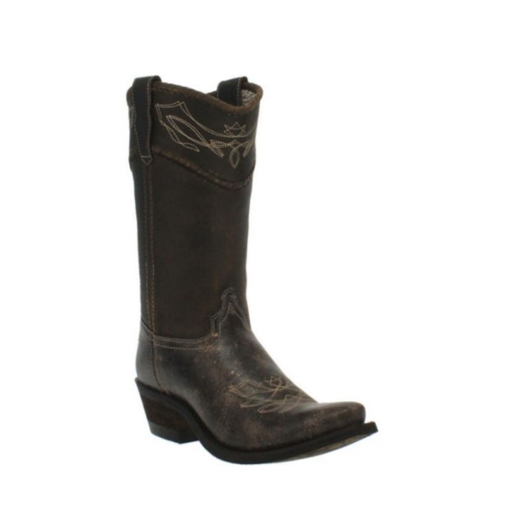 QUICK SHIP | LAREDO WOMEN'S VINTAGE MISTY DISTRESSED LEATHER WESTERN BOOT - SNIP TOE-BLACK