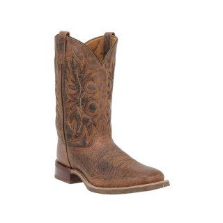 QUICK SHIP | LAREDO MEN'S RUSTIC RANCHER STOCKMAN BOOTS-BROWN