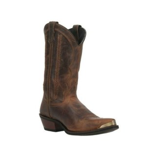 QUICK SHIP | LAREDO MEN'S MURPHY BRAID BUCKLACE DISTRESSED WESTERN BOOTS - SNIP TOE-CHOCOLATE