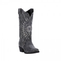 QUICK SHIP | LAREDO WOMEN'S SILVER STARBURST WESTERN BOOTS - SNIP TOE-BLACK