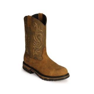 QUICK SHIP | LAREDO MEN'S SULLIVAN WATERPROOF WESTERN WORK BOOTS-TAN DISTRESSED