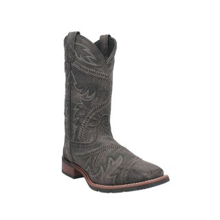 QUICK SHIP | LAREDO MEN'S 11" KADE WESTERN BOOTS - BROAD SQUARE TOE-CHARCOAL